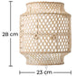 Wall Lamp - Boho Bali Bamboo Design - Hya - Dimensions diagram