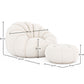 Upholstered Armchair with Ottoman - White Boucle - Rubi - Dimensions diagram