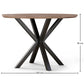 Round Dining Table - Industrial - Wood and Metal - Bayron - Dimensions diagram