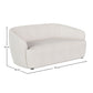 Curved Sofa - 2 Seater - Boucle Fabric - Bold - Dimensions diagram