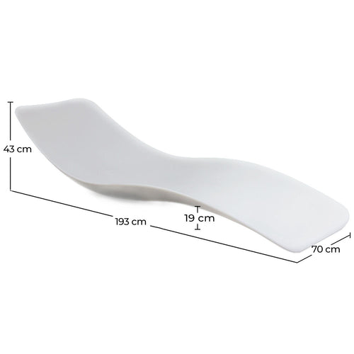Design Swimming Pool Lounger - Matte White - Hero - Dimensions diagram