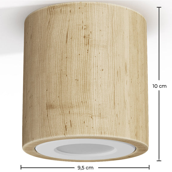 Wooden Ceiling Spotlight - Treva - Dimensions diagram