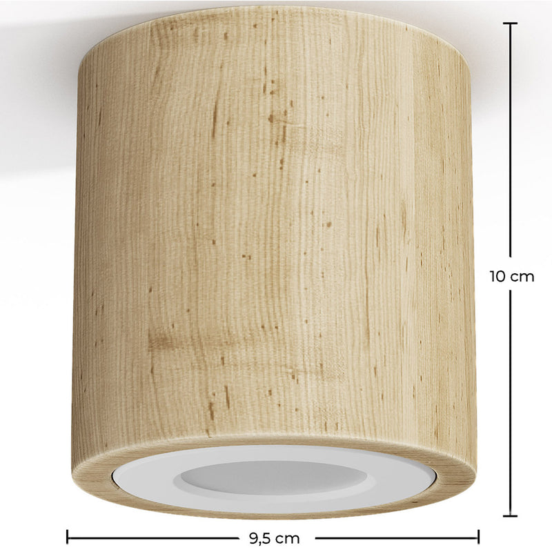 Wooden Ceiling Spotlight - Treva - Dimensions diagram