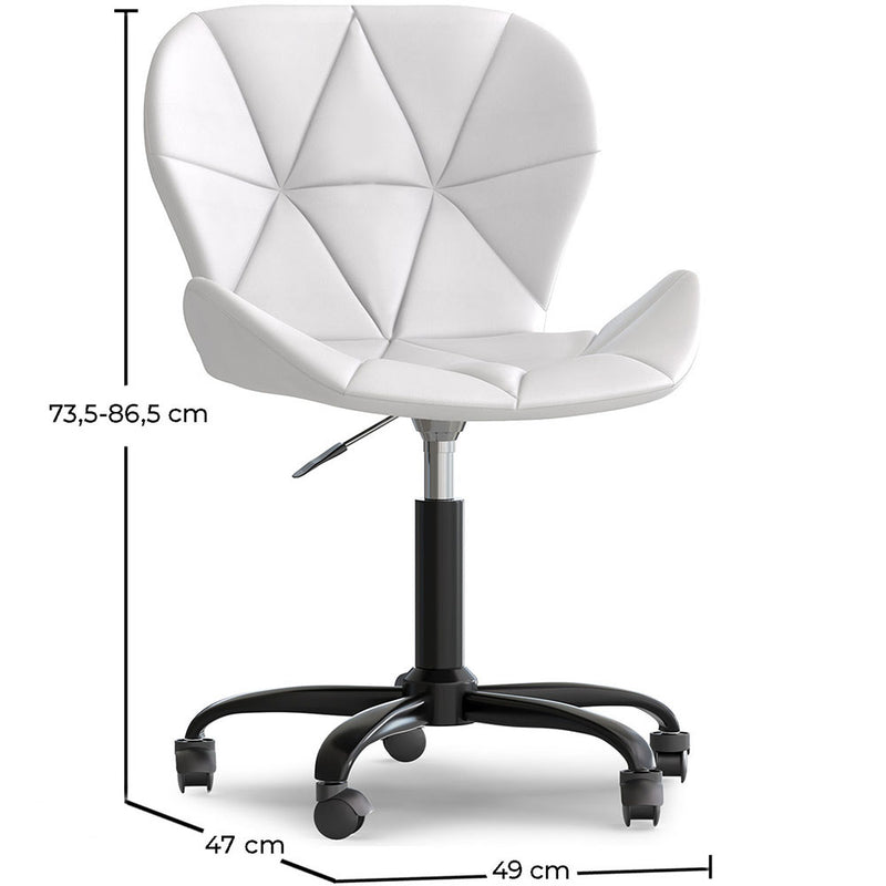 Office Chair with Wheels - Swivel Desk Chair - Upholstered in Faux Leather - Black Wito Frame - gallery 7
