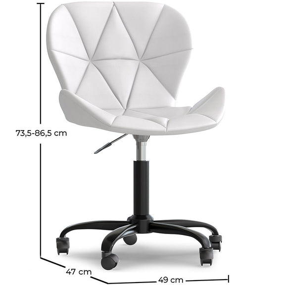 Office Chair with Wheels - Swivel Desk Chair - Upholstered in Faux Leather - Black Wito Frame - gallery 7