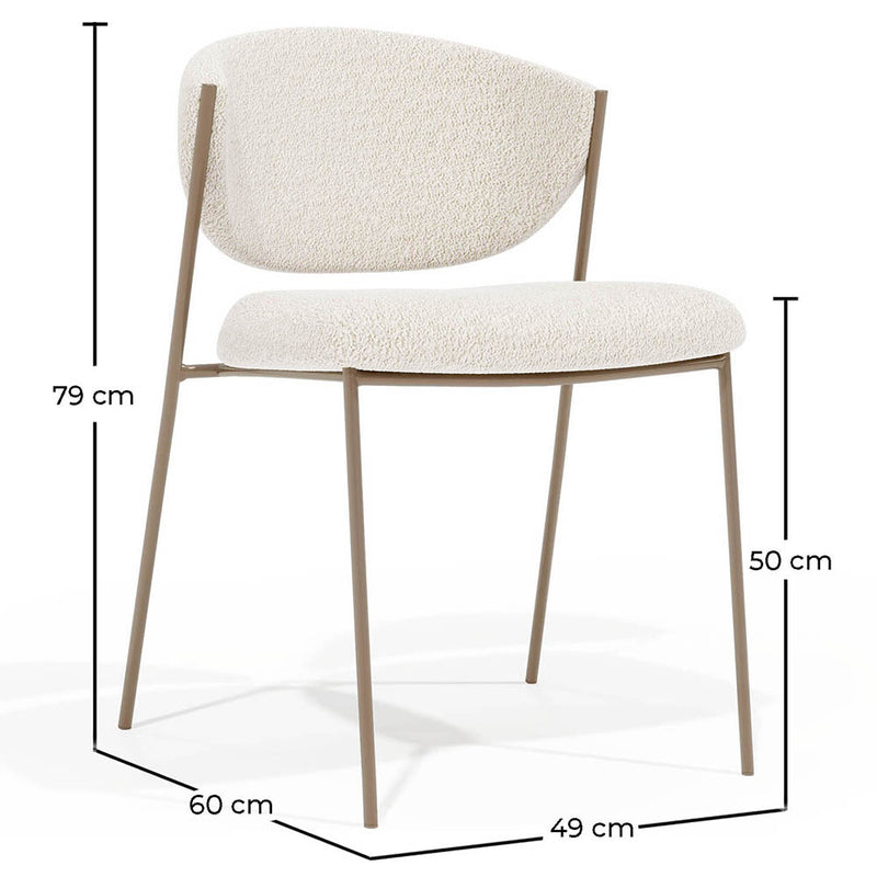 Dining chair - Upholstered in Bouclé Fabric - Seda - gallery 10