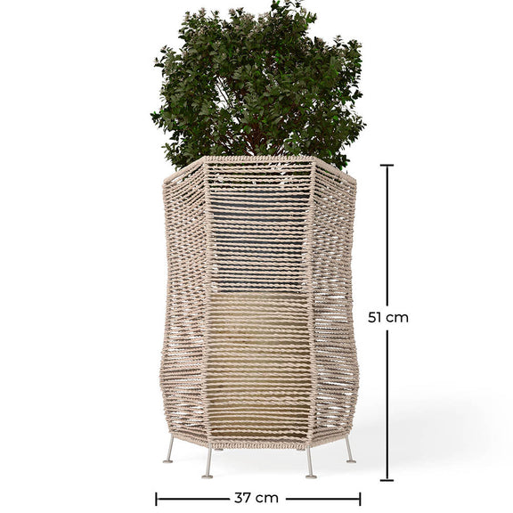 Round Floor Planter - Boho Style - Bohemian - Dimensions diagram
