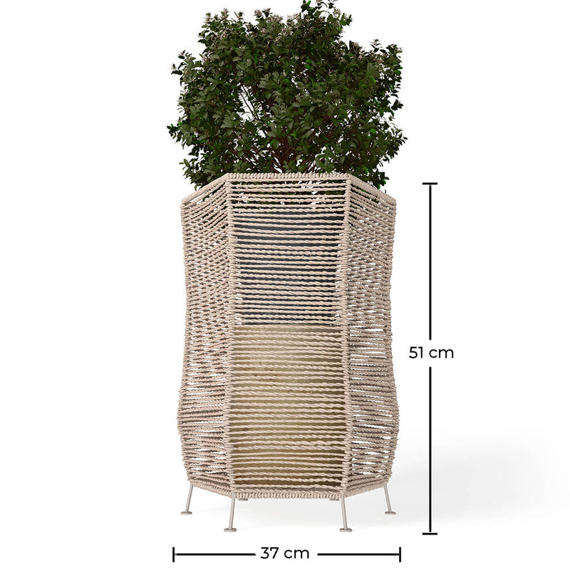Round Floor Planter - Boho Style - Bohemian - Dimensions diagram