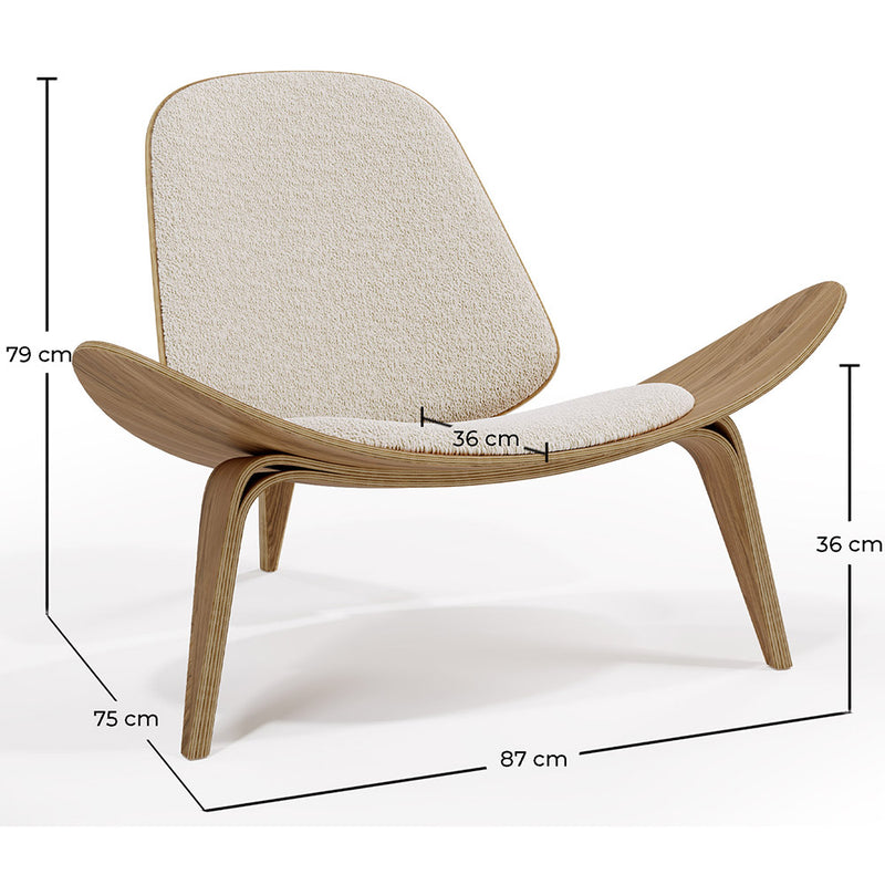 Designer armchair - Scandinavian armchair - Boucle upholstery - Lucy - gallery 7