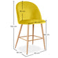 Velvet Upholstered Stool - Scandinavian Design - 66cm - Evelyne - gallery 6