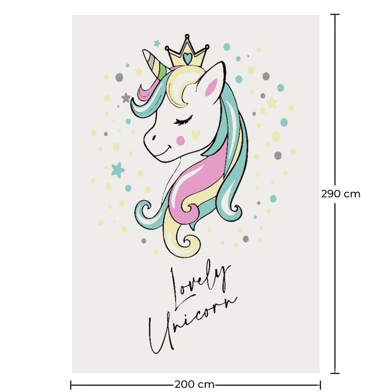 Large Kids Unicorn Design Carpet - Multicolor (290x200 cm) - Style - gallery 2