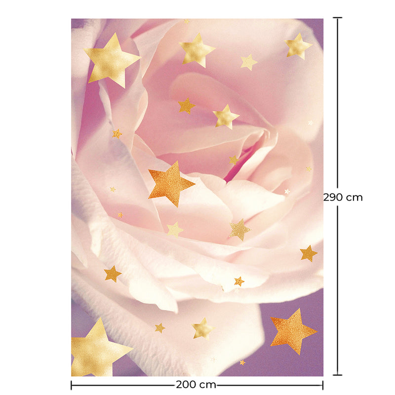 Large Kids Floral Star Design Carpet - Pink (290x200 cm) - Alvi - gallery 1