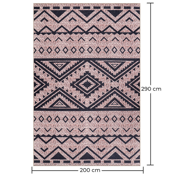 Vintage Geometric Tribal Rug – (290x200 cm) – Cinder - gallery 9