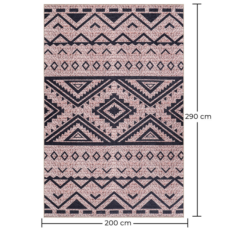 Vintage Geometric Tribal Rug – (290x200 cm) – Cinder - gallery 9