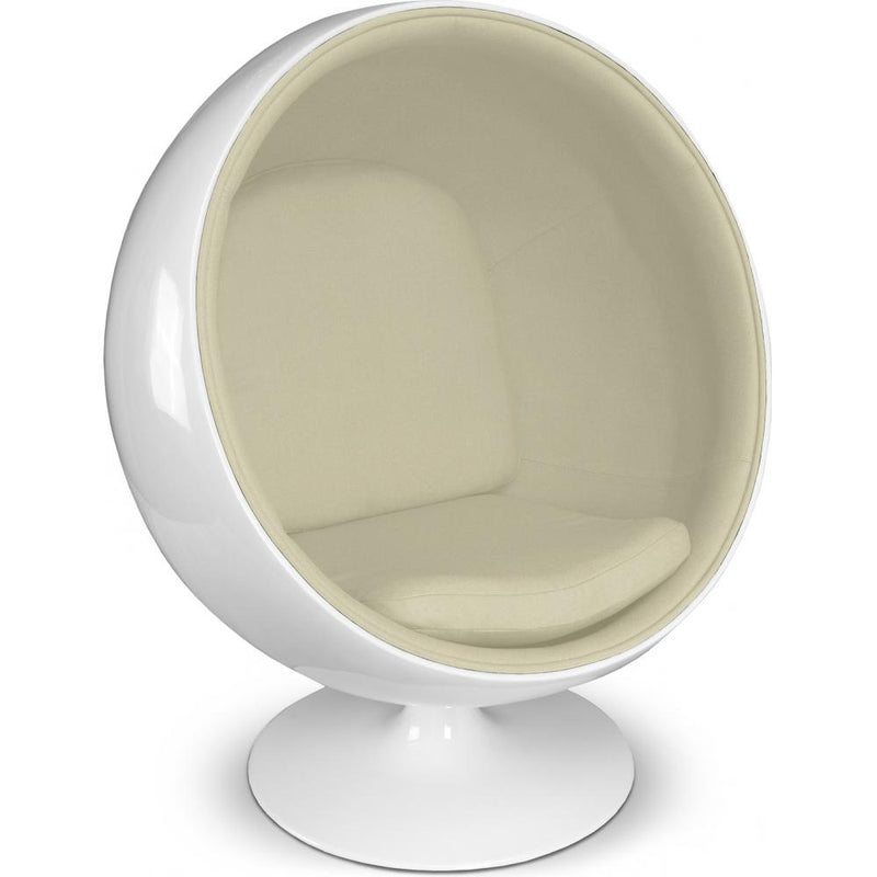 Fauteuil design boule - Tissu rembourré - Batton