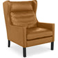 Fauteuil avec accoudoirs - Style rétro - Revêtu de cuir - Michal