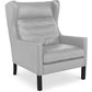 Fauteuil avec accoudoirs - Style rétro - Revêtu de cuir - Michal