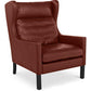 Fauteuil avec accoudoirs - Style rétro - Revêtu de cuir - Michal