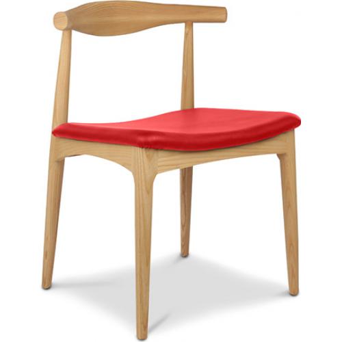 Chaise de salle à manger - Style scandinave - Bois et cuir - Lanan