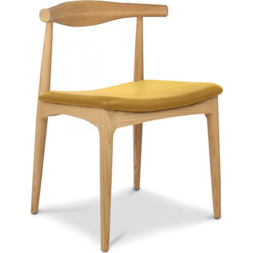 Chaise de salle à manger - Style scandinave - Bois et cuir - Lanan