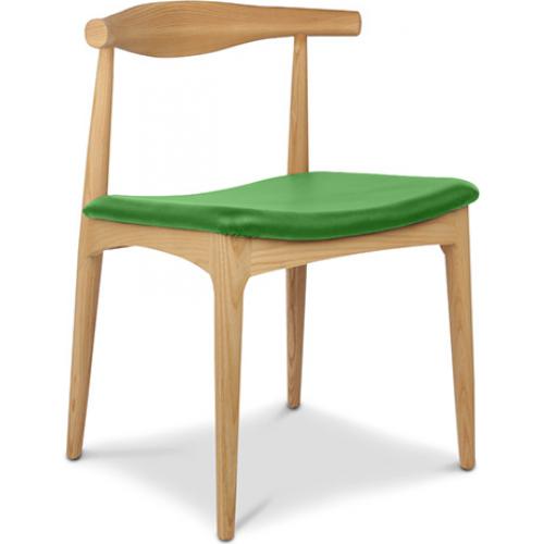 Chaise de salle à manger - Style scandinave - Bois et cuir - Lanan