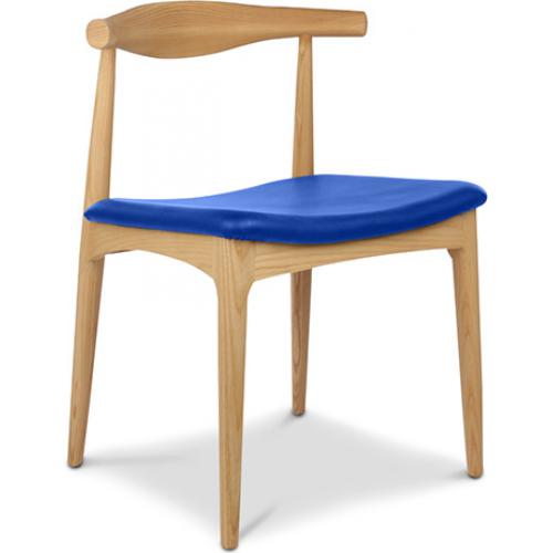 Chaise de salle à manger - Style scandinave - Bois et cuir - Lanan