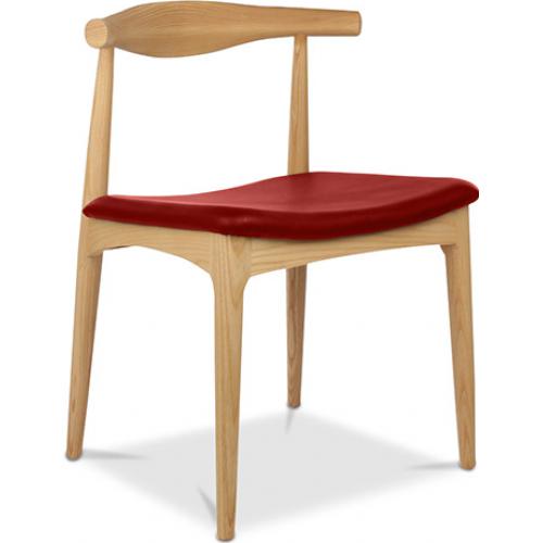 Chaise de salle à manger - Style scandinave - Bois et cuir - Voga