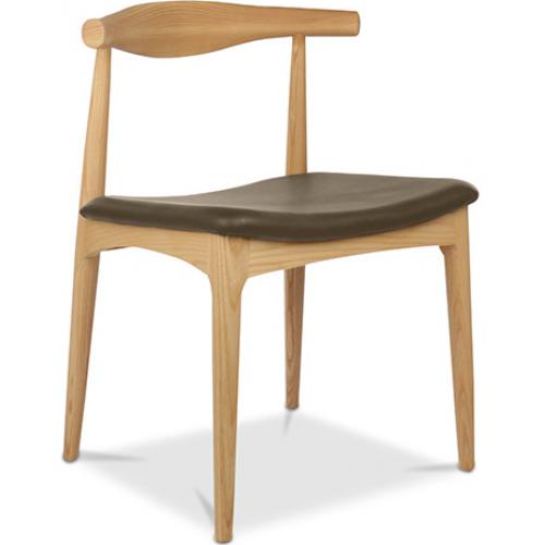 Chaise de salle à manger - Style scandinave - Bois et cuir - Voga