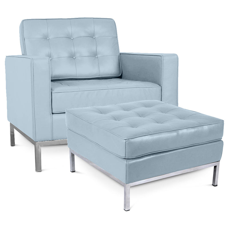 Fauteuil Design avec Repose-Pieds - Revêtement en Similicuir - Konel