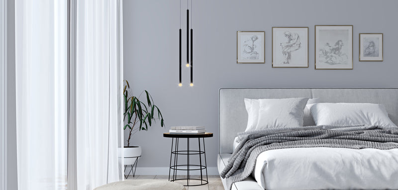 LED Tube Ceiling Lamp - Black Pendant Lamp - 60cm - Lilu