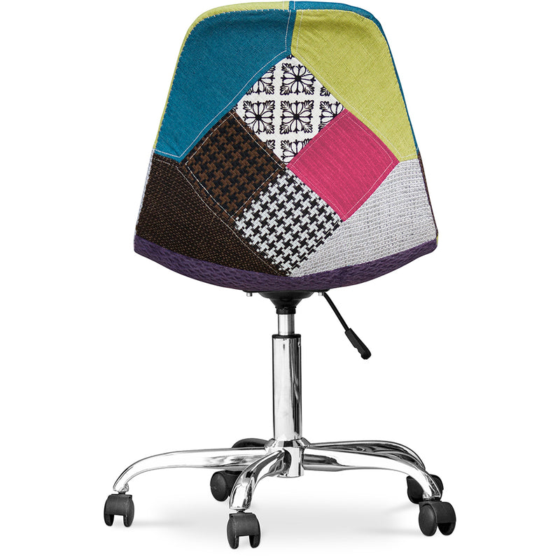 Office Chair with Wheels - Desk Chair - Upholstered in Patchwork -  Simona - gallery 7