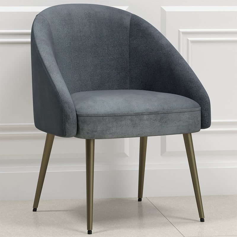 Fauteuil design - Revêtu de velours - Pied dorée - Wasda