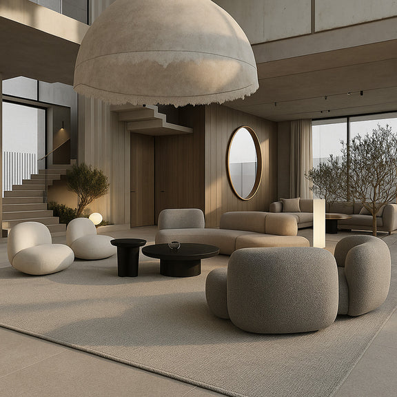 Large Contemporary and Modern Design Rug - Beige (160x230 cm) - Ina - gallery 1