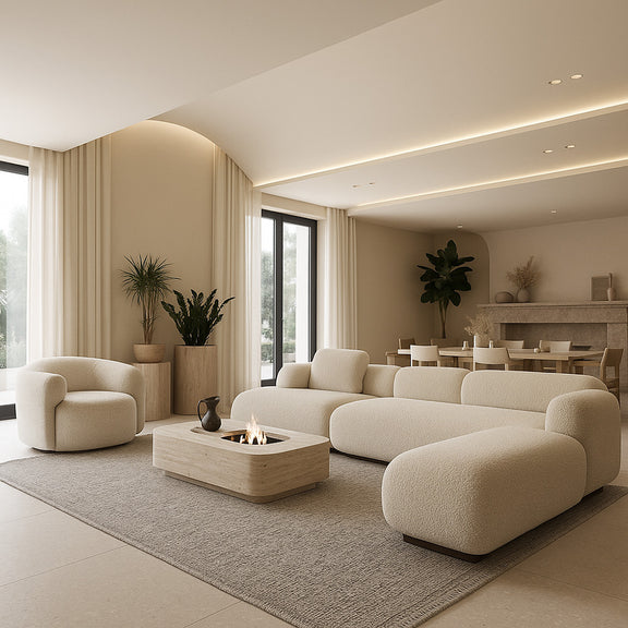 Large Contemporary and Modern Design Rug - Beige (160x230cm) - Deras - gallery 1