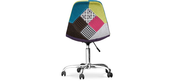 Office Chair with Wheels - Desk Chair - Upholstered in Patchwork -  Simona - gallery 7