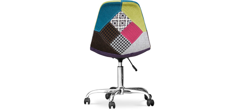 Office Chair with Wheels - Desk Chair - Upholstered in Patchwork -  Simona - gallery 7