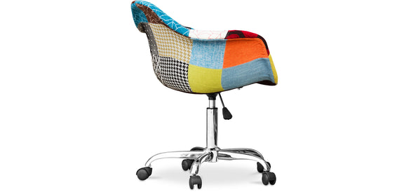 Office Chair with Armrests - Desk Chair with Wheels - Upholstered in Patchwork - Patty - gallery 7