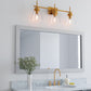 Applique Murale Dorée - Abat-jour en Cristal - 3 Lampes - Runa