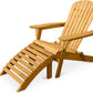 Terrace chair with footrest - Wooden garden chair - Alana