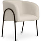 Chaise de salle à manger en bouclette fausse fourrure Tapissée - Boucles Blanches - James