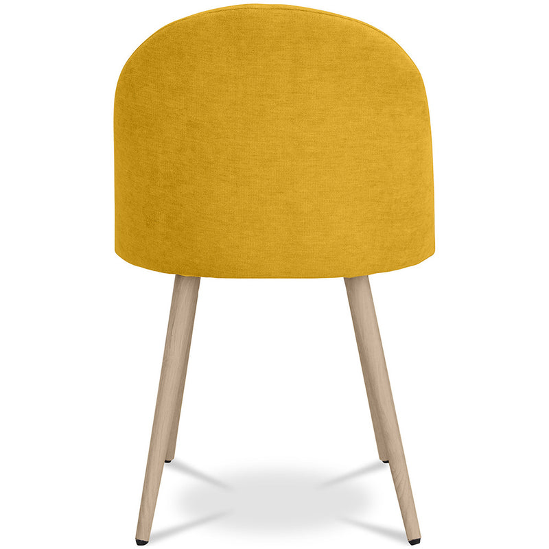 Dining Chair Upholstered in Fabric - Scandinavian Style Solid Natural Wood Style Legs- Evelyne