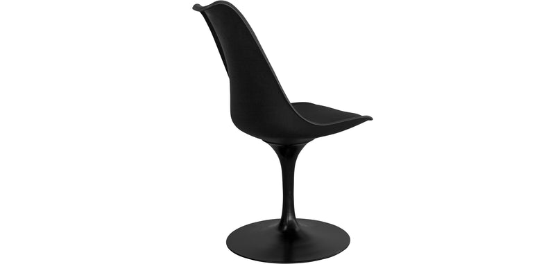 Sedia Tulipan nera con cuscino