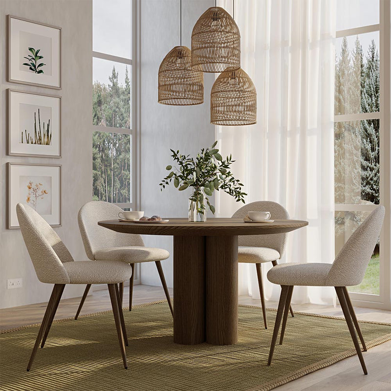Dining Chair - Upholstered in Bouclé Fabric - Scandinavian - Evelyne