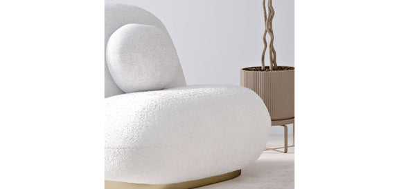 Bouclé fabric upholstered armchair - Larry - gallery 3