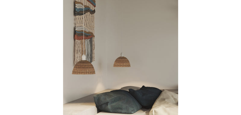 Lustre de plafond en herbe de mer - Suspension de style Boho Bali - Ngu