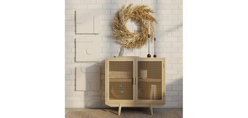 Natural Wood Buffet - Boho Bali Design - 2 Doors - Treys