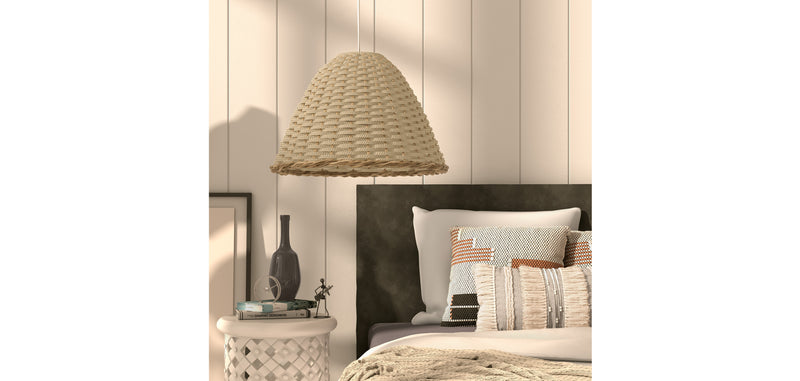 Lampe de plafond en rotin - Lampe suspendue de stile Boho Bali - Milo
