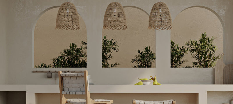 Lampe de plafond en rotin - Lampe suspendue stile Boho Bali - Linei