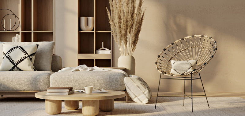 Chaise d'extérieur ronde en rotin synthétique - Design Boho Bali - Elsa