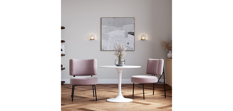 Velvet Upholstered Armchair - Light Pink - Jerna